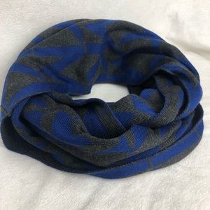 Michael Kors MK Blue and Charcoal infinity scarf